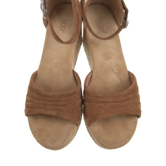 UGG Shoes - UGG Suede Espadrilles Size 8 Strappy Sandals Wedge Heels